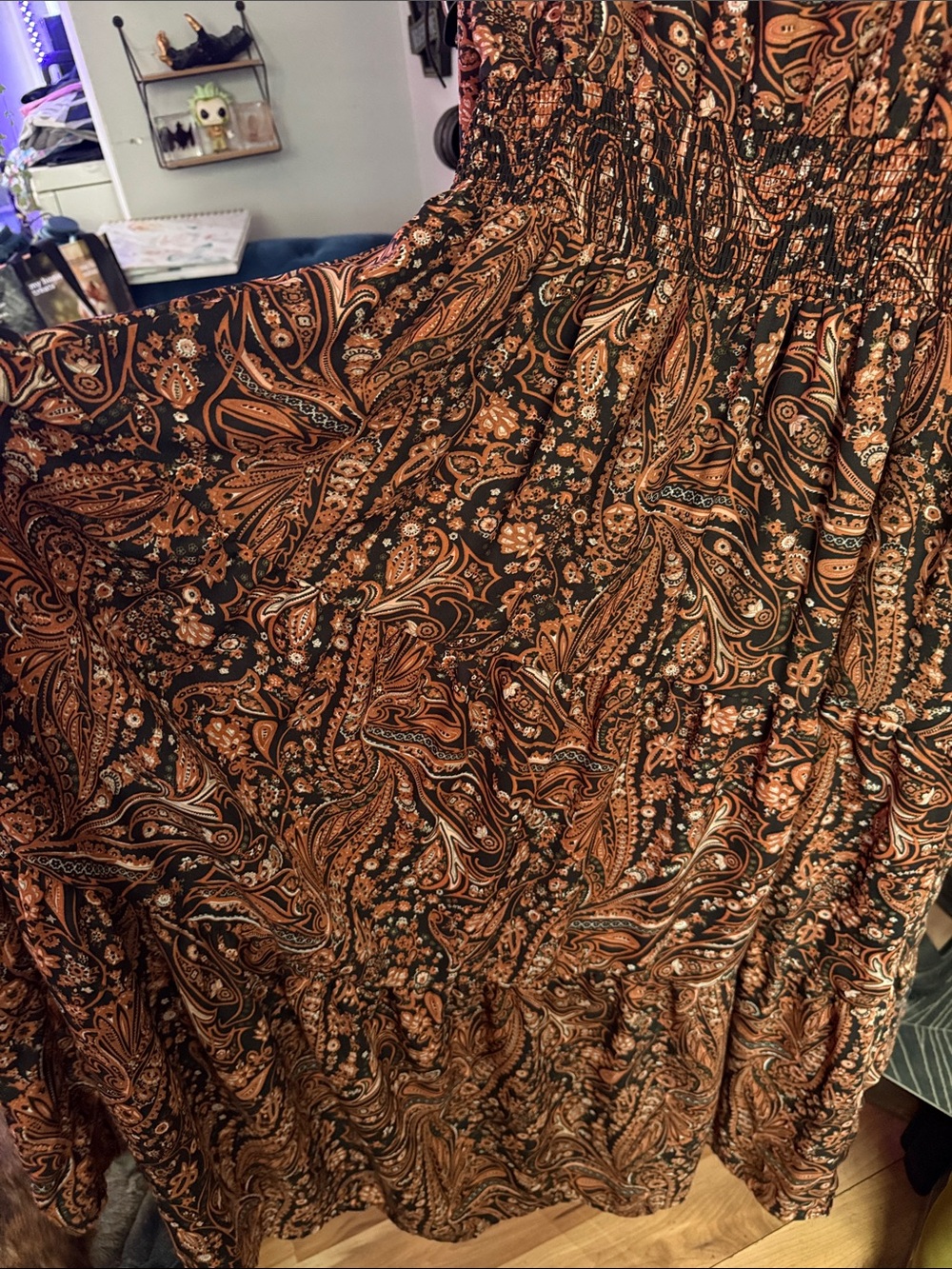 Dex Brown Paisley V-Neck Maxi Dress - Picture 7 of 7